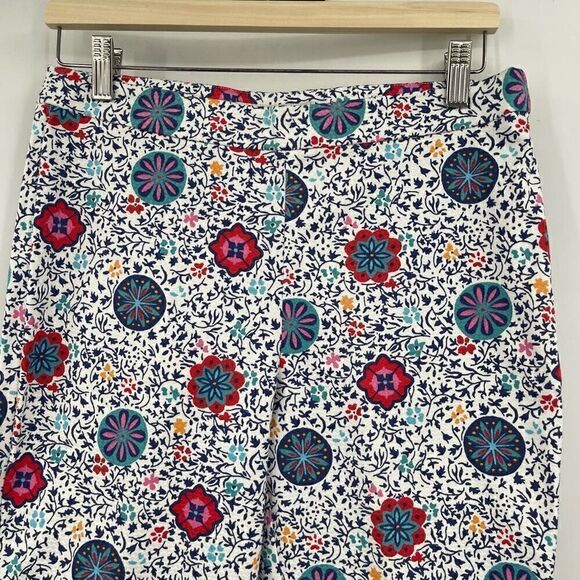 NWT Boden Multicolor Floral Print Side Zip Cropped Al Fresco Pants Size 6P - Picture 2 of 8